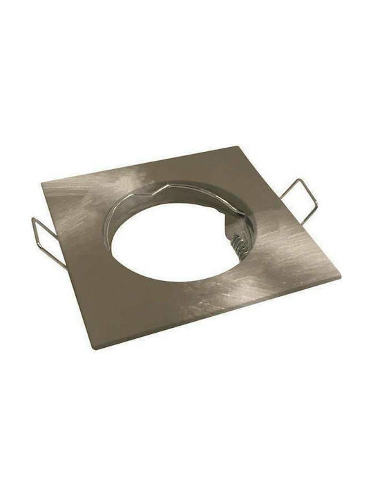 Eurolamp Square Metallic Recessed Spot with Socket G5.3 PAR16 Copper 7.8x7.8cm.