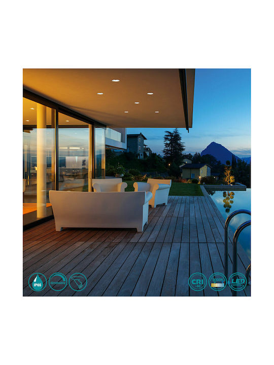 Trio Lighting Zagros Στρογγυλό Μεταλλικό Χωνευτό Σποτ με Ενσωματωμένο LED και Θερμό Λευκό Φως Ασημί 5x5εκ.