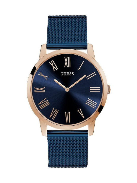 Guess Uhr Batterie mit Blau Metallarmband W1263G4