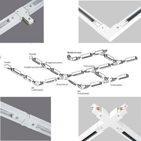 Aca Montageschiene für Spot 2 Kabel 2m Weiß Weiß 2W2MW