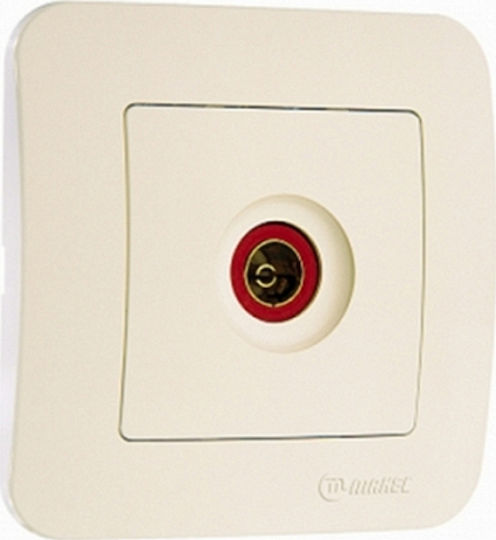 Makel Lillium TV Antenna Socket Terminal in Beige color 32010027