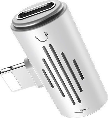 Borofone BV6 Μετατροπέας Lightning male σε Lightning 2x female Λευκό 1τμχ