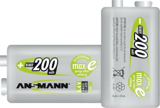 Ansmann Rechargable Battery 9V Ni-MH 200mAh 1pcs