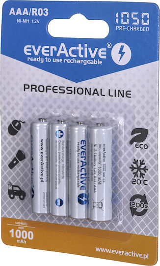 everActive Professional Line Baterii Reîncărcabile AAA Ni-MH 1050mAh 1.2V 4buc