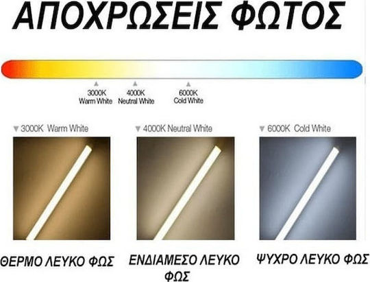 Adeleq Under-Cabinet LED Light 10W Cool White with Switch L60xY3.4cm
