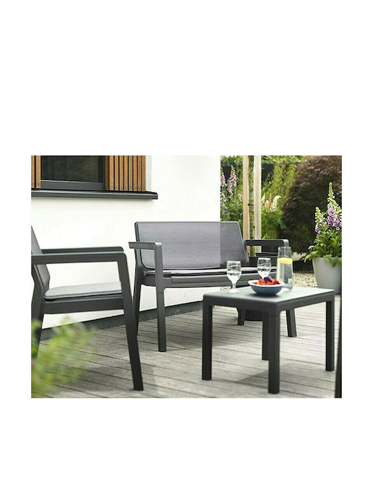 Keter Garten- und Outdoor-Möbelsets Wohnzimmer Typsatz Emily 4 Stück Graphit