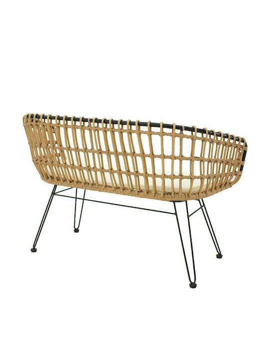 Naoki Two-Seater Sofa Outdoor Rattan with Pillows 120x55x79cm
