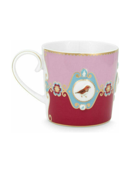 PiP Studio Love Birds Medallion Cană din Porțelan Red-Pink 150ml 1buc