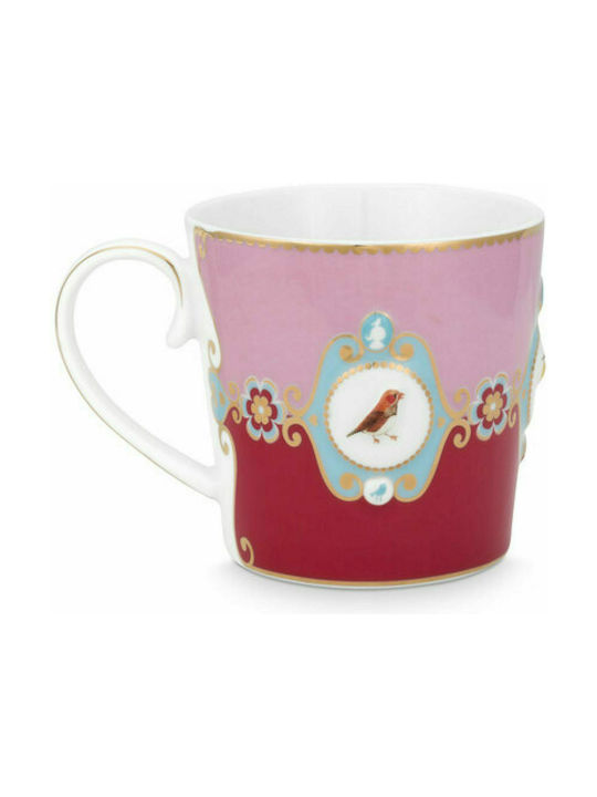 PiP Studio Love Birds Medallion Tasse aus Porzellan Red-Pink 250ml 1Stück