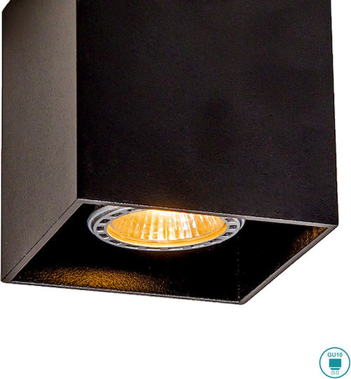 Viokef Dice Single Spot with Socket GU10 in Black Color