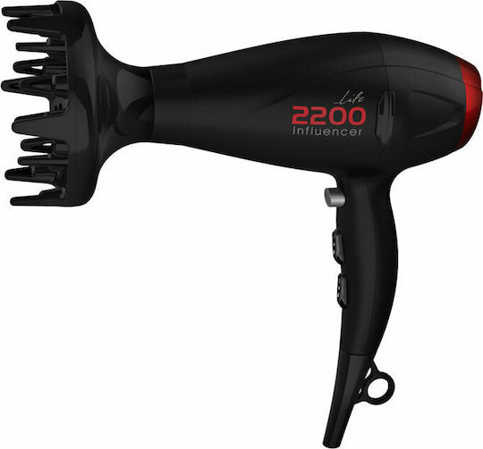 Life Influencer Hairdryer Ionic Uscător de Păr cu Difuzor 2200W