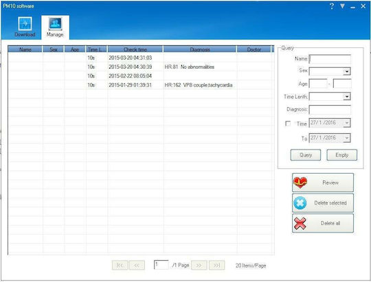 Contec Palm Ecg PM10 Cardiographer 1-Channel