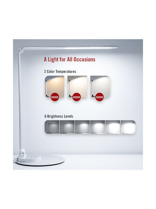 TaoTronics TT-DL22 LED Folding Office Lamp in Silver Colour