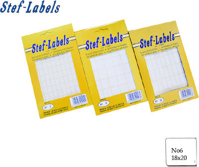 Stef Labels Rectangular Small Adhesive White Label 17x20mm 1400pcs 6