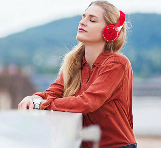 Motorola Escape 220 Bluetooth Wireless Over Ear Headphones with 24 hours of Operation Red