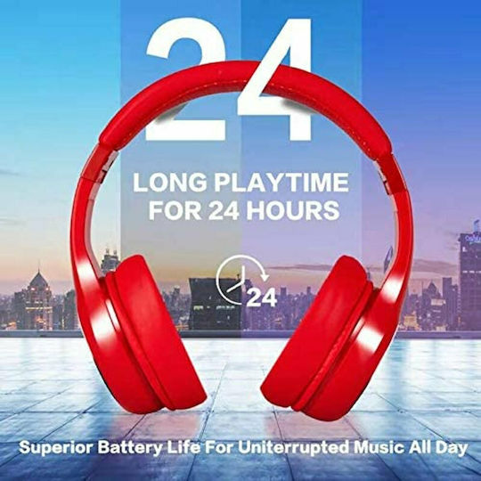 Motorola Escape 220 Bluetooth Wireless Over Ear Headphones with 24 hours of Operation Red