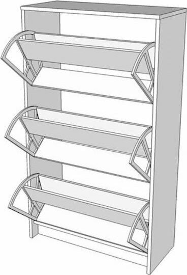 Hugo 23 Wooden Shoe Organizer with 3 Shelves Grey Oak 67x28x119cm