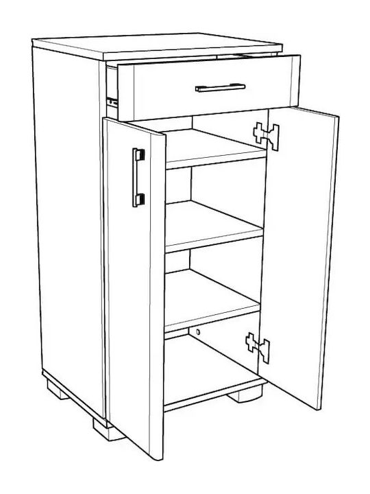 Apolon PA3 Wooden Shoe Organizer with 3 Shelves White 50x37x95cm