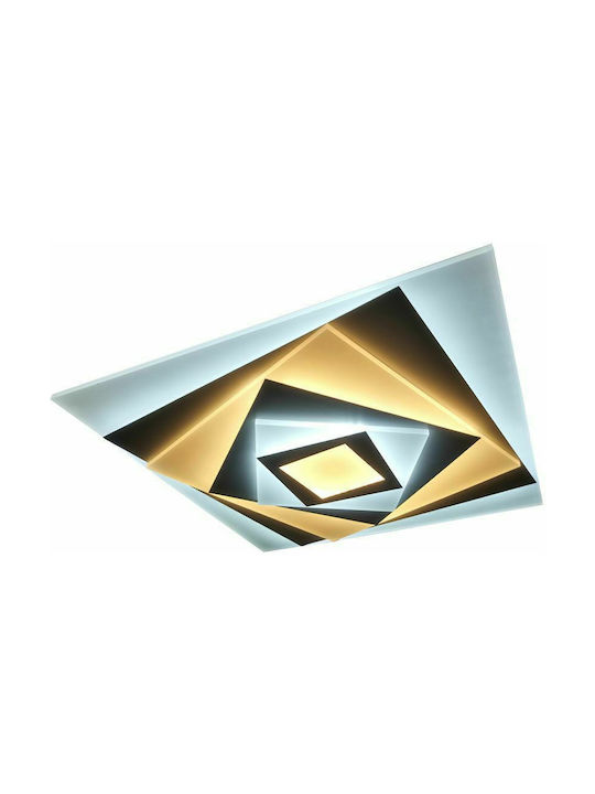 Sun Light Πλαφονιέρα Οροφής 55εκ. Ασημί με Ενσωματωμένο LED και Τηλεχειριστήριο