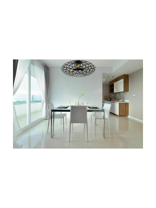 Lucide Lightning Wolfram Mount Ceiling Light 65cm Black with E27 Lamp Holder