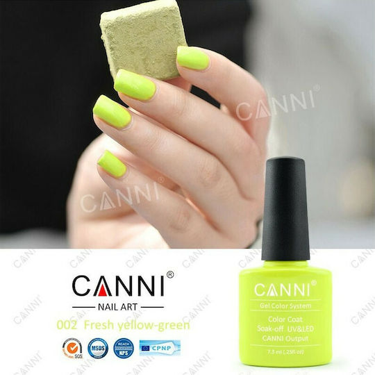 Canni Classic Semipermanent Lac de Unghii 002 Galben verde proaspăt 7.3ml 1buc
