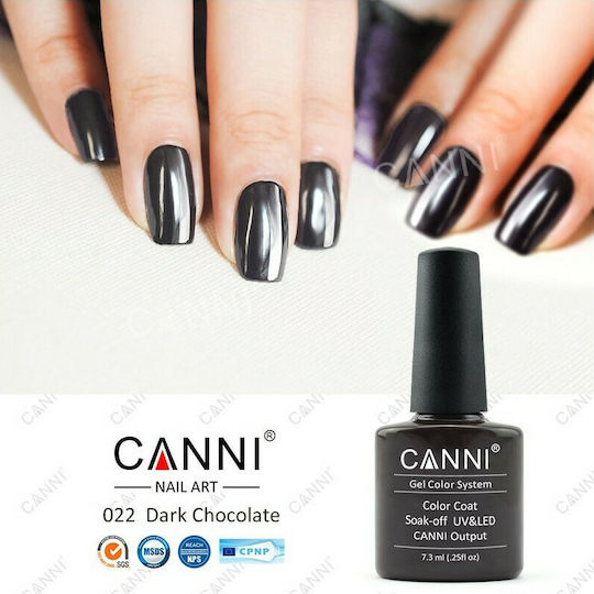 Canni Classic Semi-Permanent Nail Polish 022 Dark Chocolate 7.3ml 1pcs