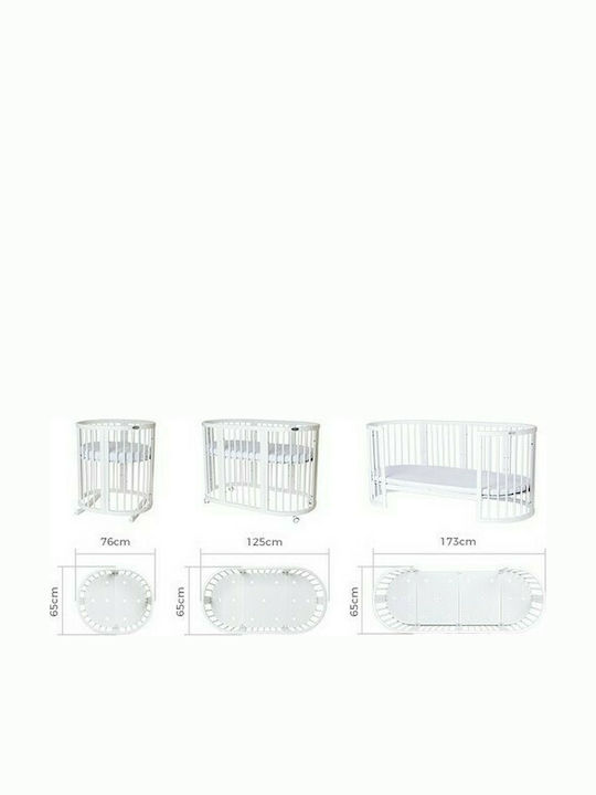 IngVart Κούνια Πολυμορφική Smart Oval Grey για Στρώμα 60x125cm