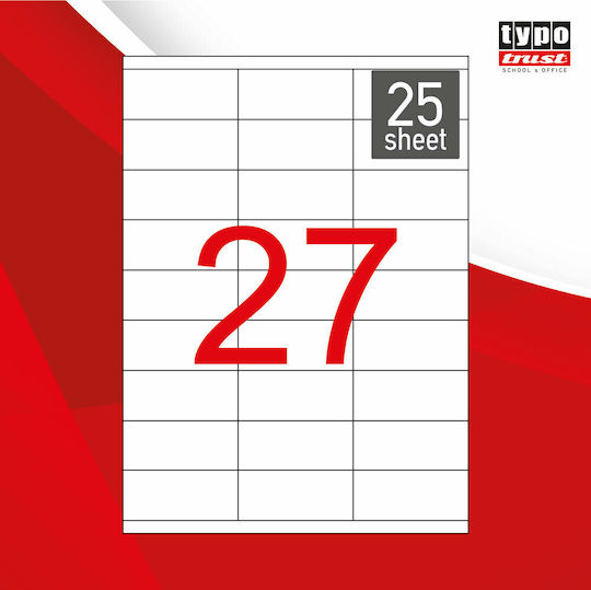 Typotrust 675 Self-Adhesive Rectangular A4 Labels 70x32.12mm