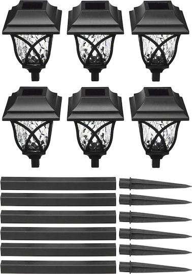GloboStar Set of 6 Stake Solar Lights Lanterns 1W 100lm Cold White 6000K with Photocell IP65