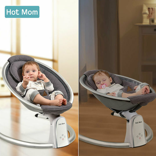 Hot Mom Ηλεκτρικό Relax Μωρού BB200 με Μουσική Γκρι για Παιδί έως 9kg