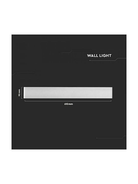 V-TAC Modern Leuchte Wand mit Integrierter LED und Warmweißes Licht 61cm