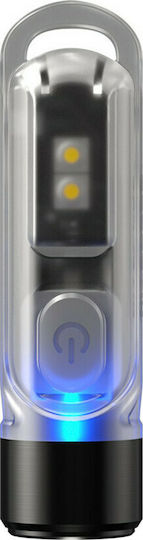 NiteCore Rechargeable Keychain Flashlight LED UV IP66 with Maximum Brightness 70lm TIKI UV Silver