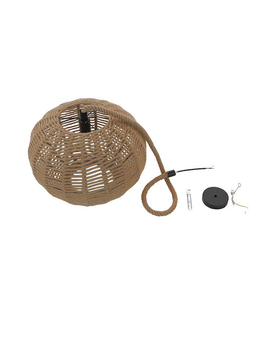 GloboStar Capri Hängelampe Beige Boho Raster mit Fassung E27