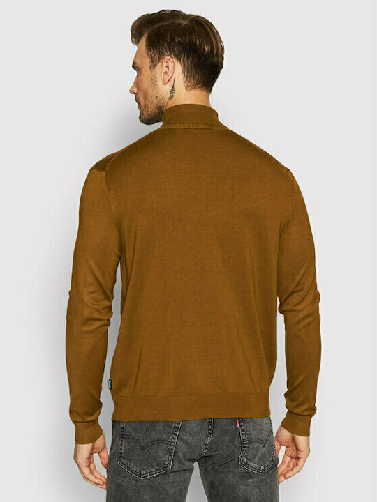 Only & Sons Men's Long Sleeve Sweater Turtleneck Brown