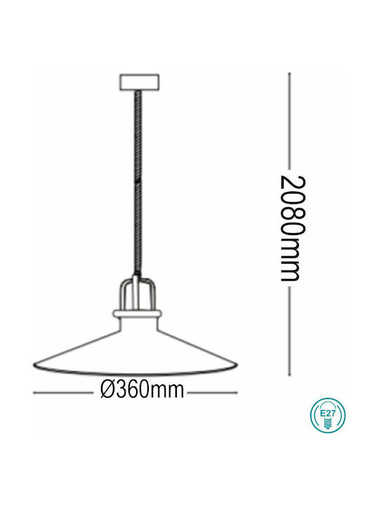 Ideal Lux Eris 4 Hängelampe Einfaches Licht Glocke für Fassung E27 Schwarz