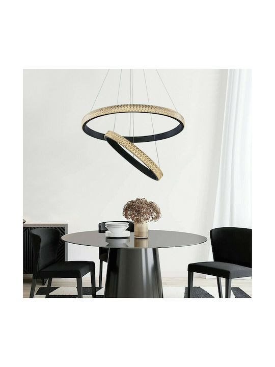 Inlight 6032Α Pendant Light LED Suspension with Warm White Light Black 6032-A