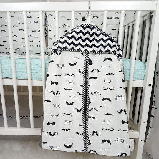 Ninna Nanna Θήκη για Πάνες Moustache Λευκό 42x55cm