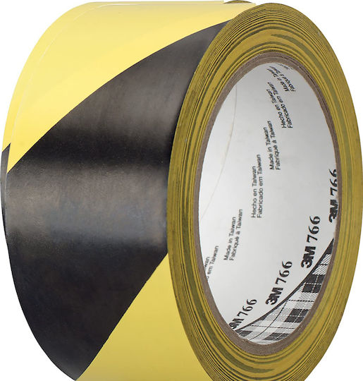 3M 766ia Adhesive Marking Tape Yellow/Black Plastic Width 5cm