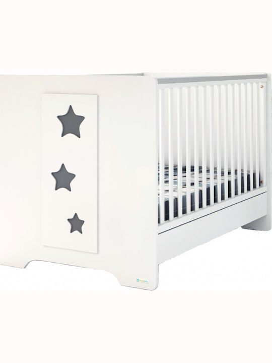 Casababy Stars Σετ Βρεφικού Δωματίου με Κρεβάτι & Συρταριέρα Λευκό / Γκρι