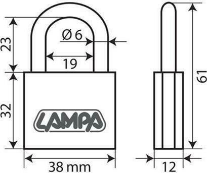 Lampa Standard Λουκέτο Πέταλο με Κλειδί 60mm