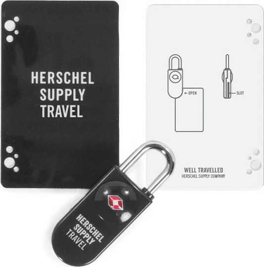Herschel Padlock Brass with Card with TSA Certification Black 1pcs