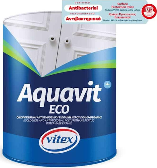 Vitex Ακρυλικό Ριπολίνη Οικολογική Νερού Aquavit Pu Eco 0.75lt Λευκό Γυαλιστερό