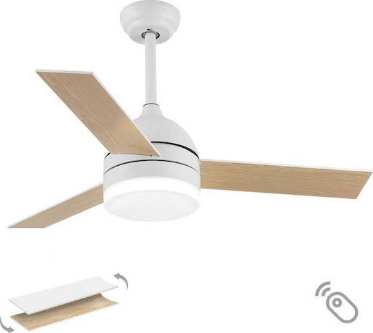 Spot Light Ceiling Fan 122cm with Light and Remote Control Beige