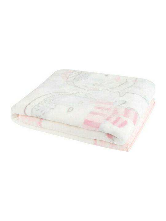 Kikka Boo Blanket Cot Love Pingus Velvet Pink 110x140cm