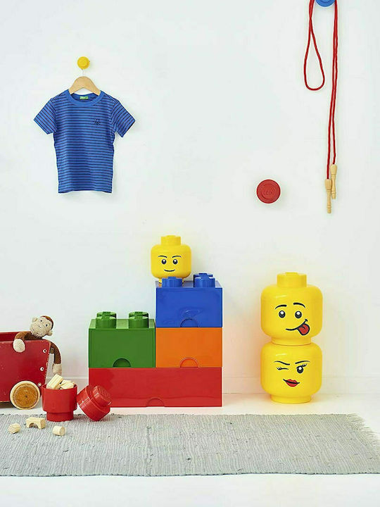 LEGO Children's Storage Box made of Plastic S Girl Head Yellow 16x16x18cm 1pcs