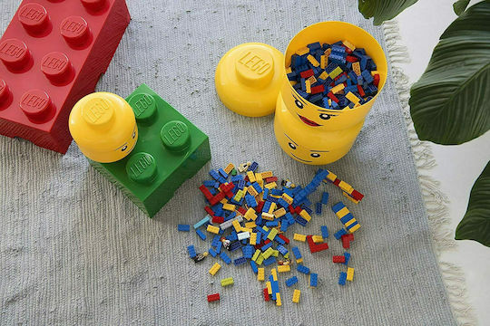 LEGO Kinder Aufbewahrungsbox aus Kunststoff S Girl Head Gelb 16x16x18cm 1Stück