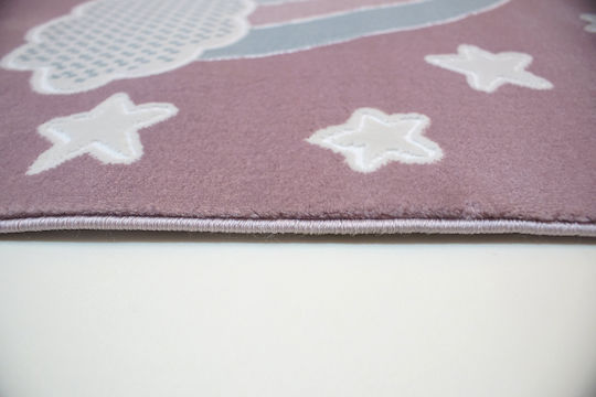 Tzikas Carpets 33076-055 Детско килимче Звезди Розов 160x230см Дебелина 11мм