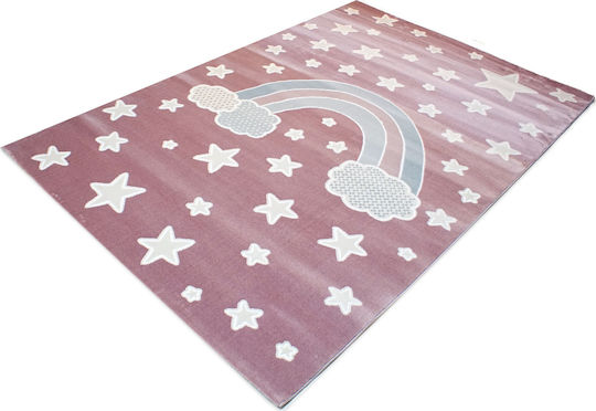 Tzikas Carpets 33076-055 Детско килимче Звезди Розов 160x230см Дебелина 11мм