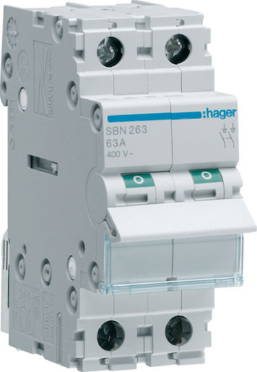 Hager Τριπολικός Διακόπτης Ράγας 400V 32A