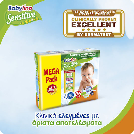 Babylino Πάνες με Αυτοκόλλητο Chamomile No. 4+ για 9-20kg 76τμχ
